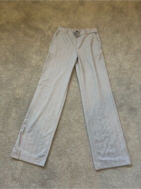 Banana Republic Women's Light Gray Patterned Trousers